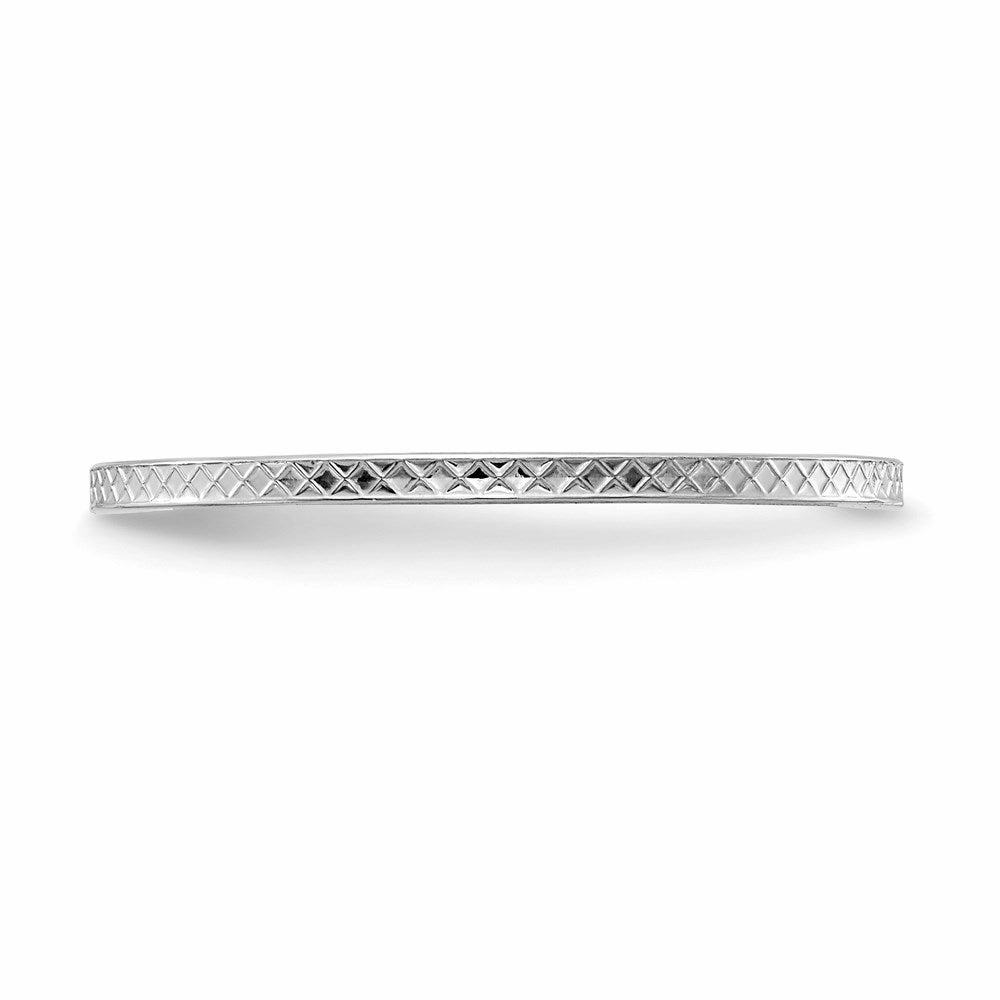 14K White Gold 1.2mm Criss-Cross Pattern Stackable Band | STK20-120W