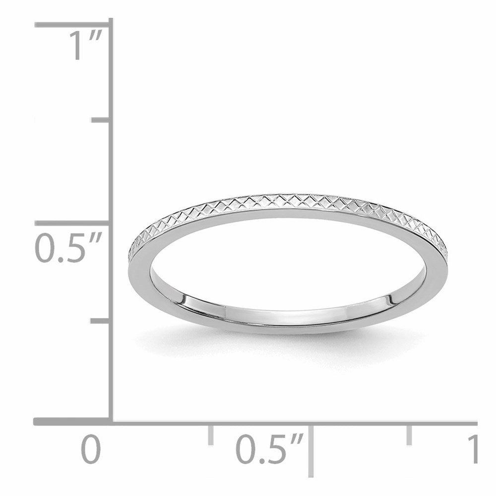 14K White Gold 1.2mm Criss-Cross Pattern Stackable Band | STK20-120W