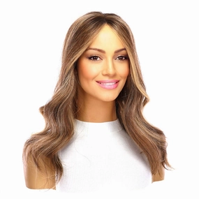 18" Topaz Lace Top Topper Medium Brown w/ Highlights