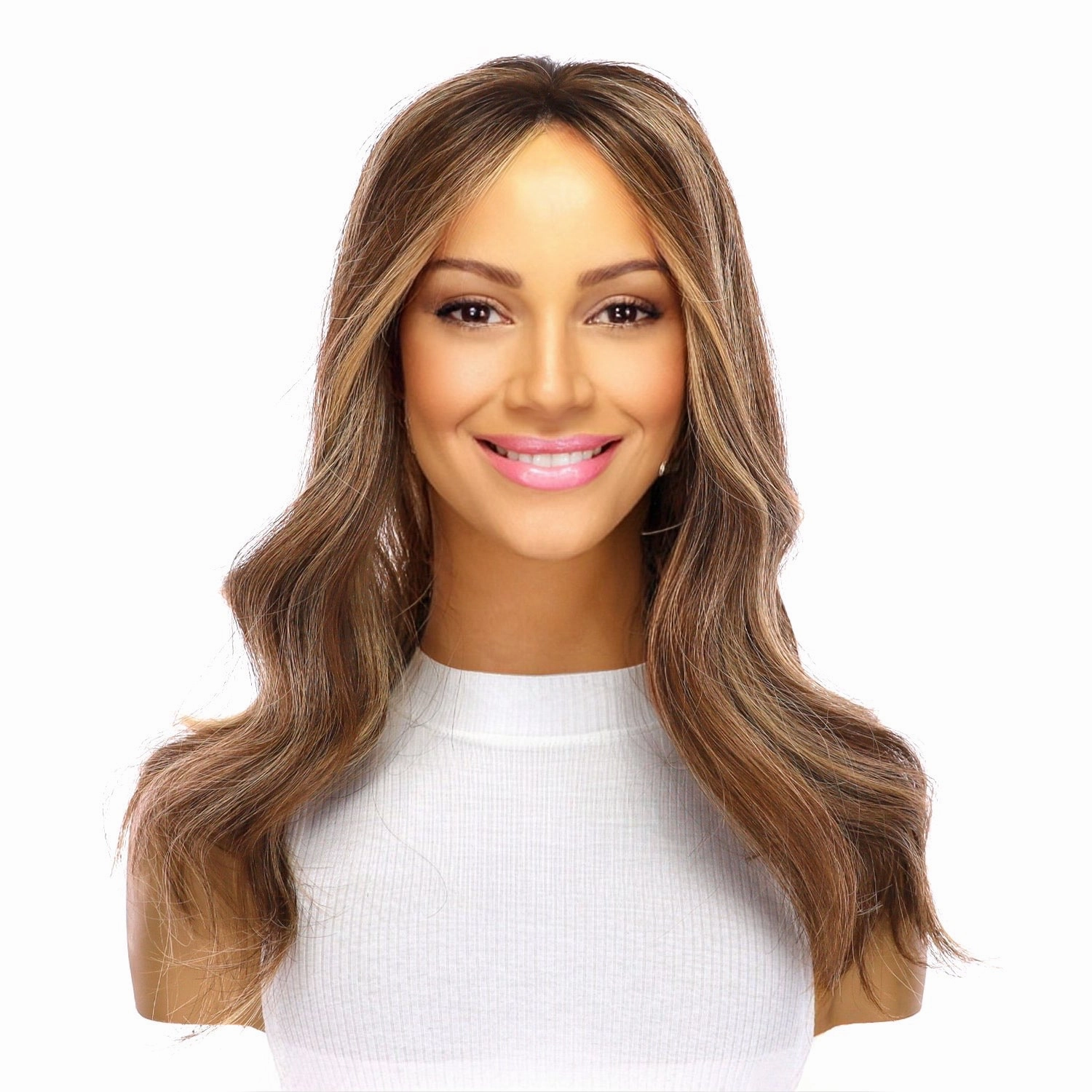 18" Topaz Lace Top Topper Medium Brown w/ Highlights