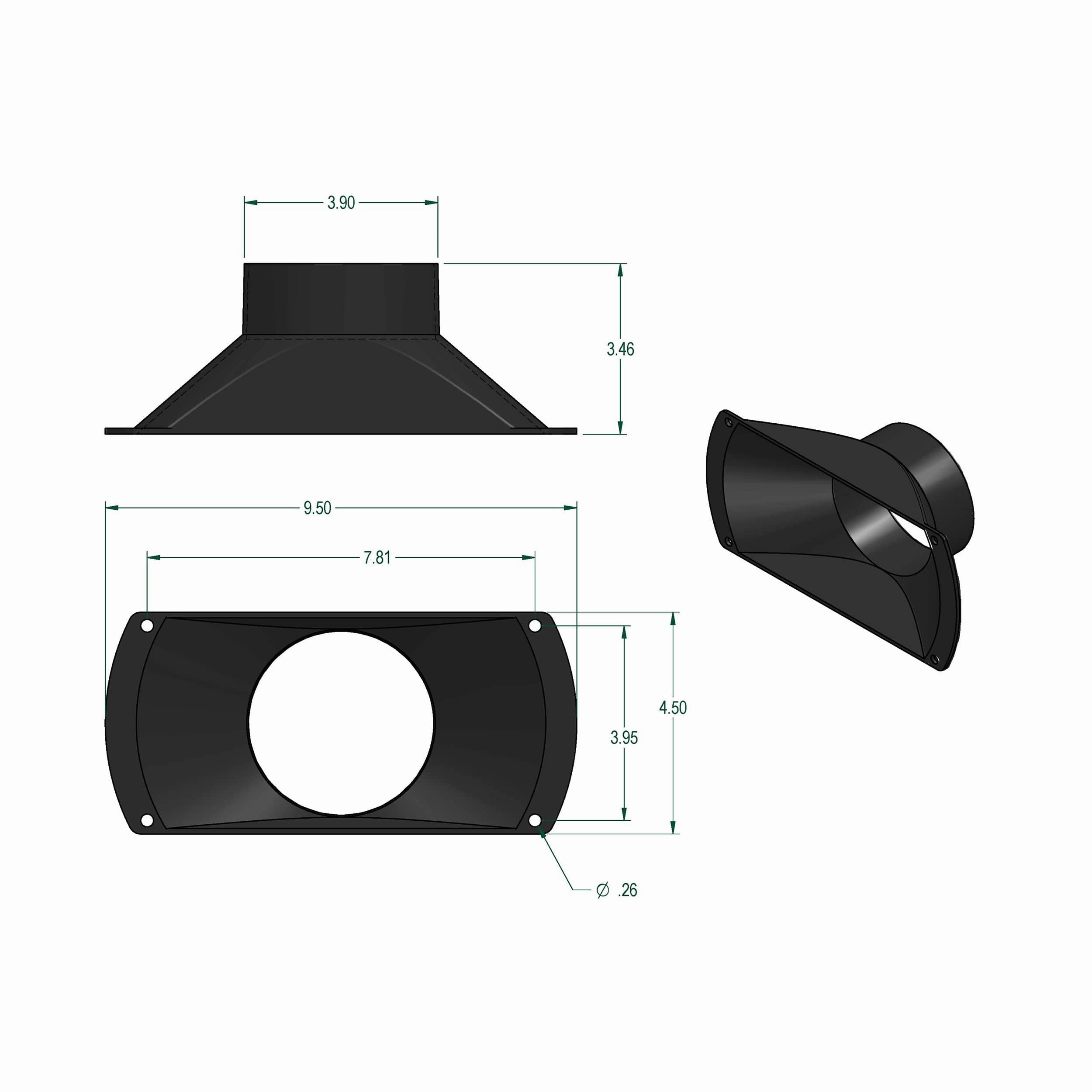 4" ABS Bell Nozzle Dust Collection Fitting