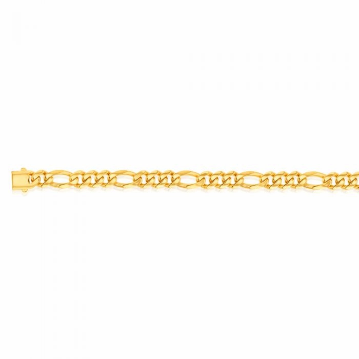 9ct Yellow Gold 1:3 Figaro 19.10cm Bracelet