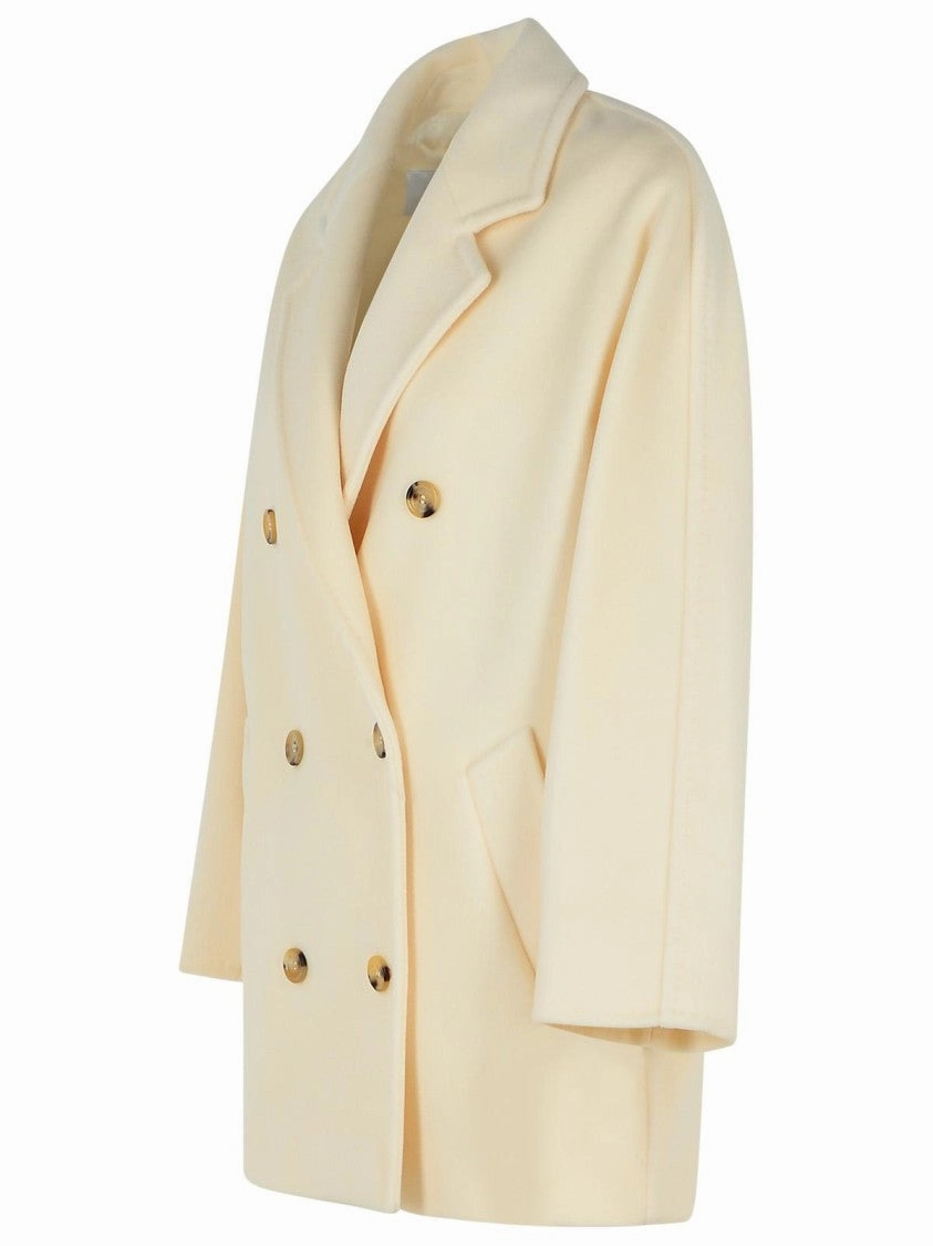 'Rebus' White Virgin Wool Coat