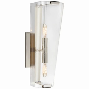 Alpine Lone Sconce - Polished Nickel with Clear Glass