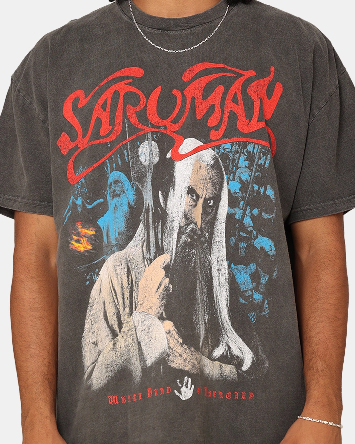 American Thrift X Lord Of The Rings Saruman Heavyweight T-Shirt Black Wash