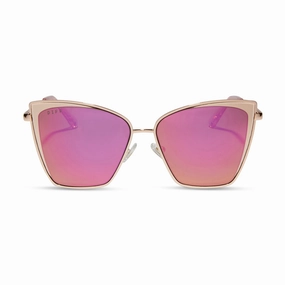 BECKY - ROSE GOLD   PINK MIRROR SUNGLASSES