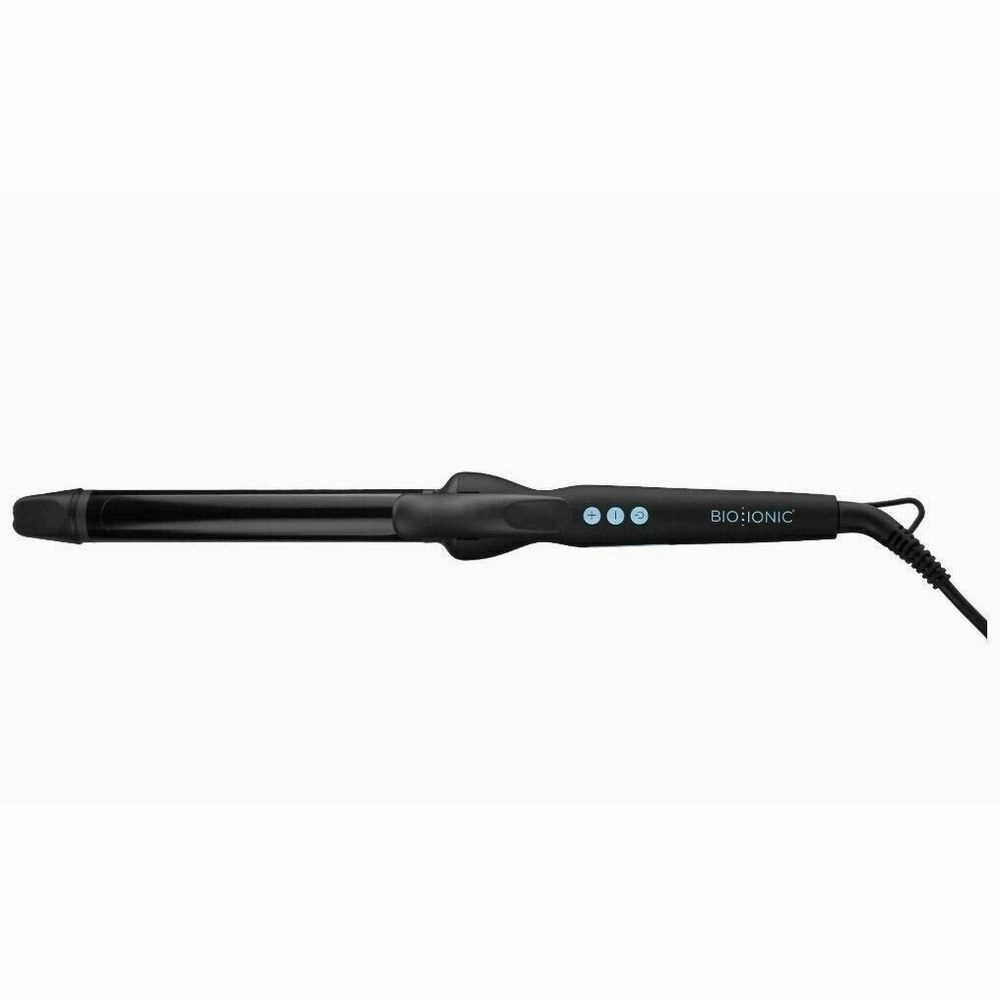 Bio Ionic BILBSCI0916 1.25" Ceramic Long Barrel Spring Hair Curling Iron, Black
