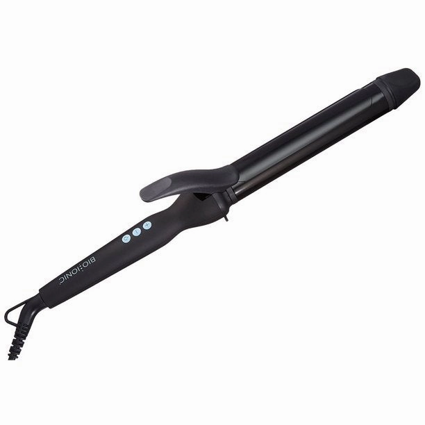 Bio Ionic BILBSCI0916 1.25" Ceramic Long Barrel Spring Hair Curling Iron, Black