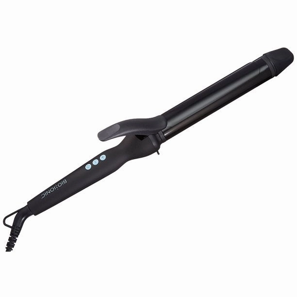 Bio Ionic BILBSCI0916 1.25" Ceramic Long Barrel Spring Hair Curling Iron, Black