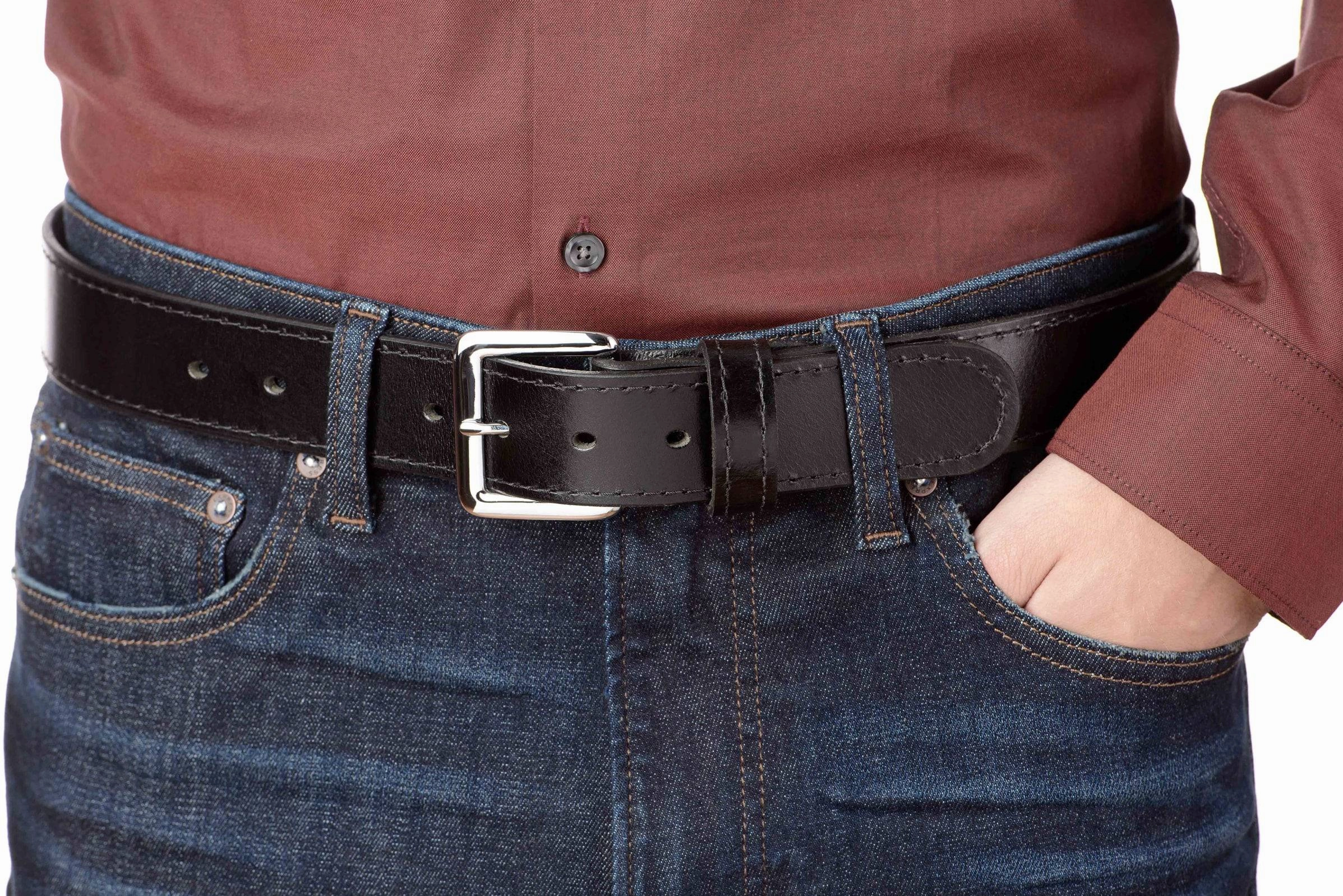 Black Water Buffalo Money Belt With 25" Zipper 1.50" Wide