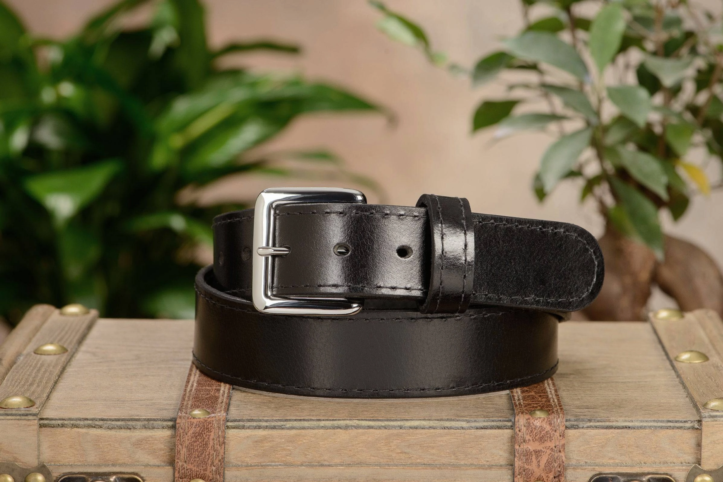 Black Water Buffalo Money Belt With 25" Zipper 1.50" Wide