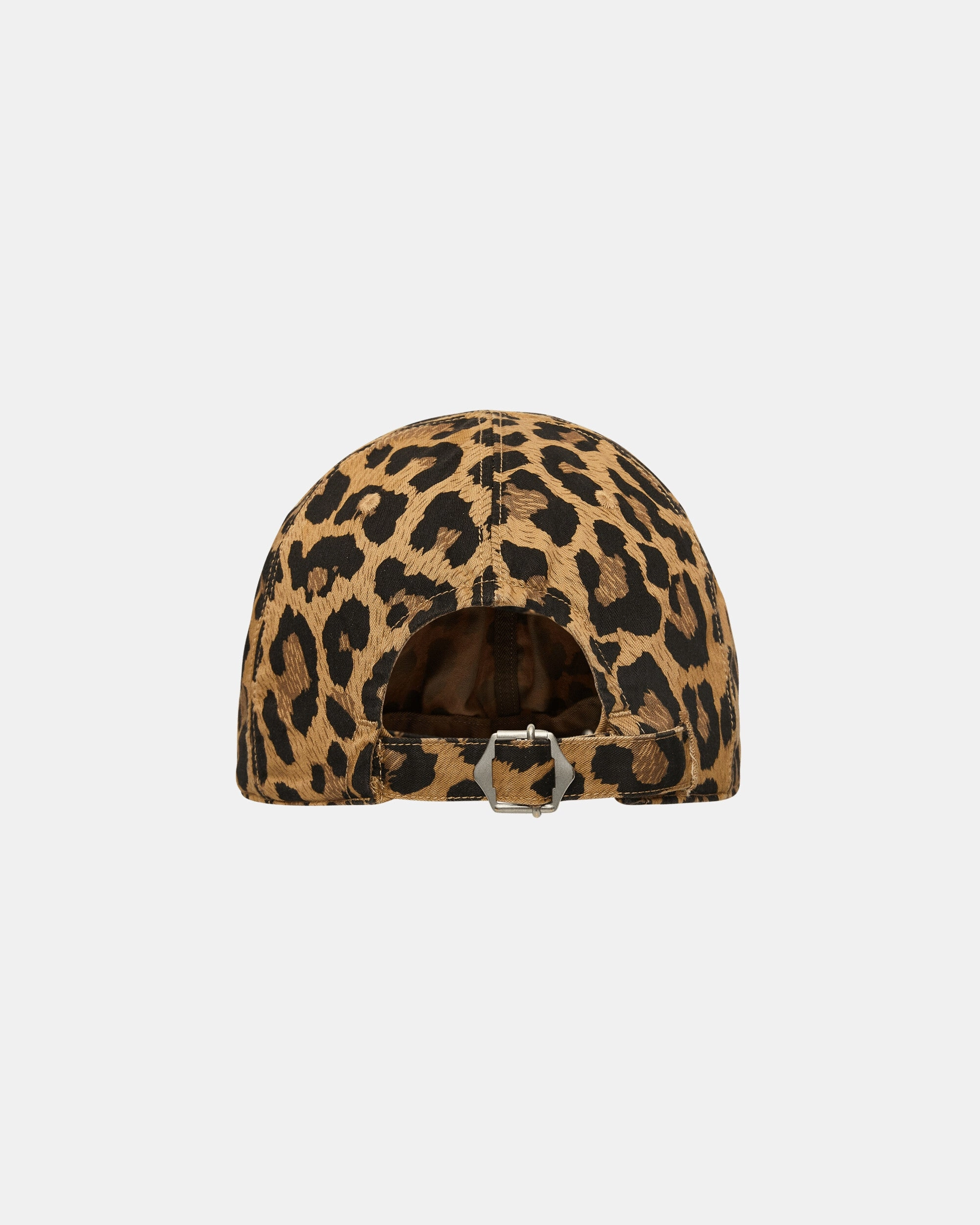 Cotton Herringbone Leopard Baseball Cap Brown