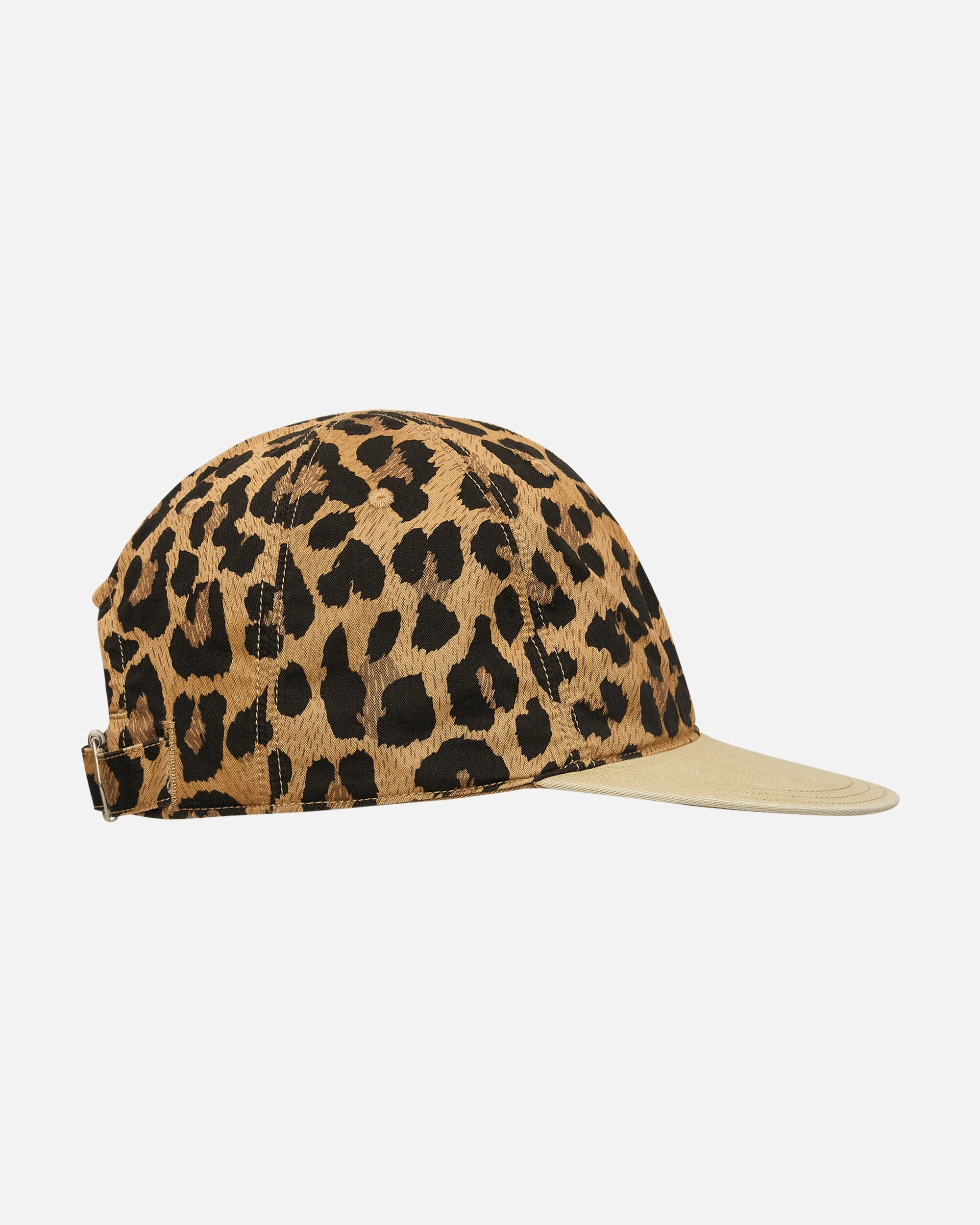 Cotton Herringbone Leopard Baseball Cap Brown