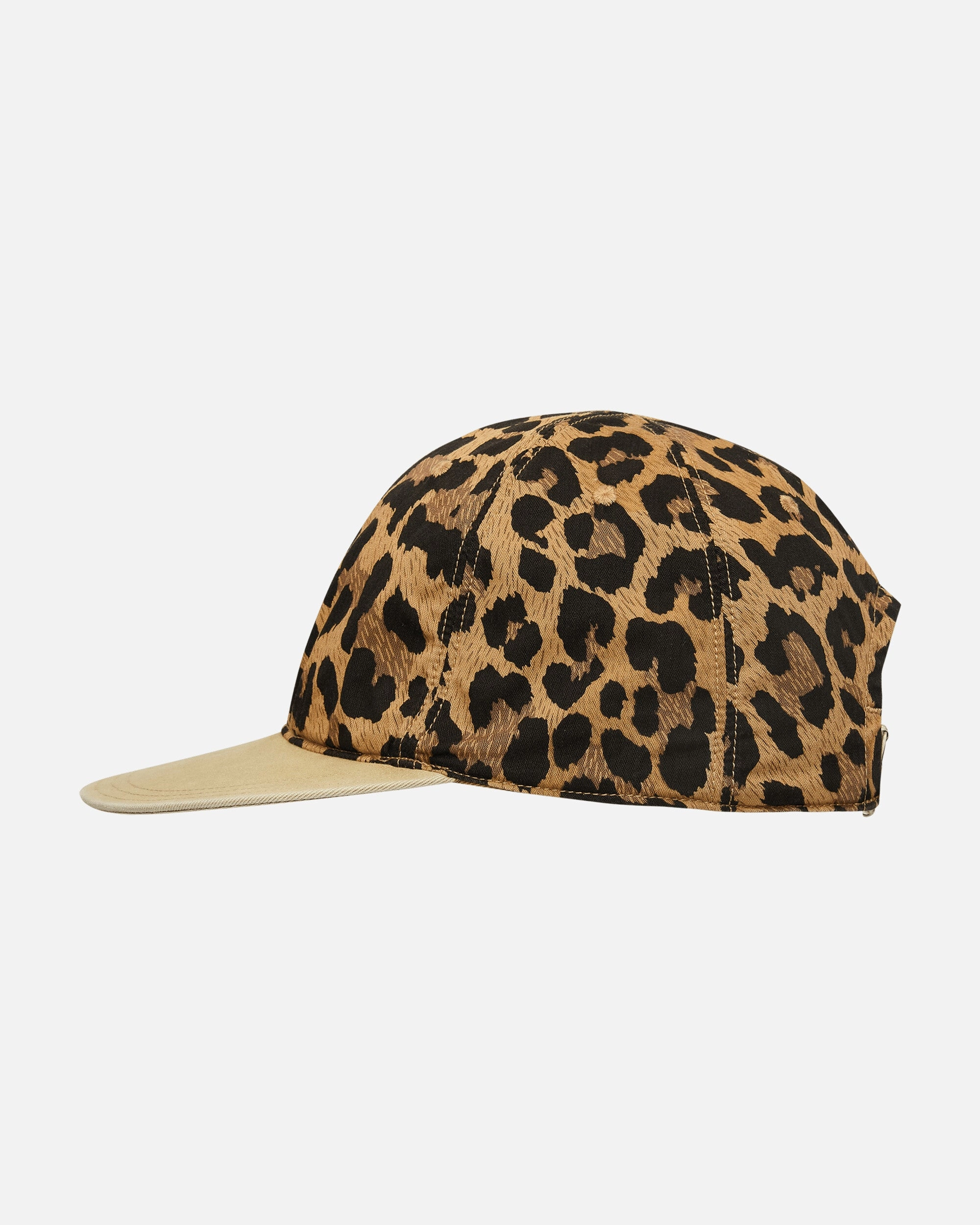 Cotton Herringbone Leopard Baseball Cap Brown