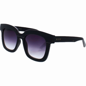 Diff Women's Sunglasses - Black Plastic Square Frame | DIFF MAKAY DE01-0264 BKGSN