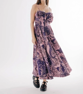Dolcia Midi Dress In Rolling Winds Print