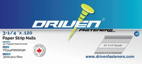 DRIVEN FASTENERS FDS314  - 3-1/4''  Smooth Taper Strip Nails 3000/Box