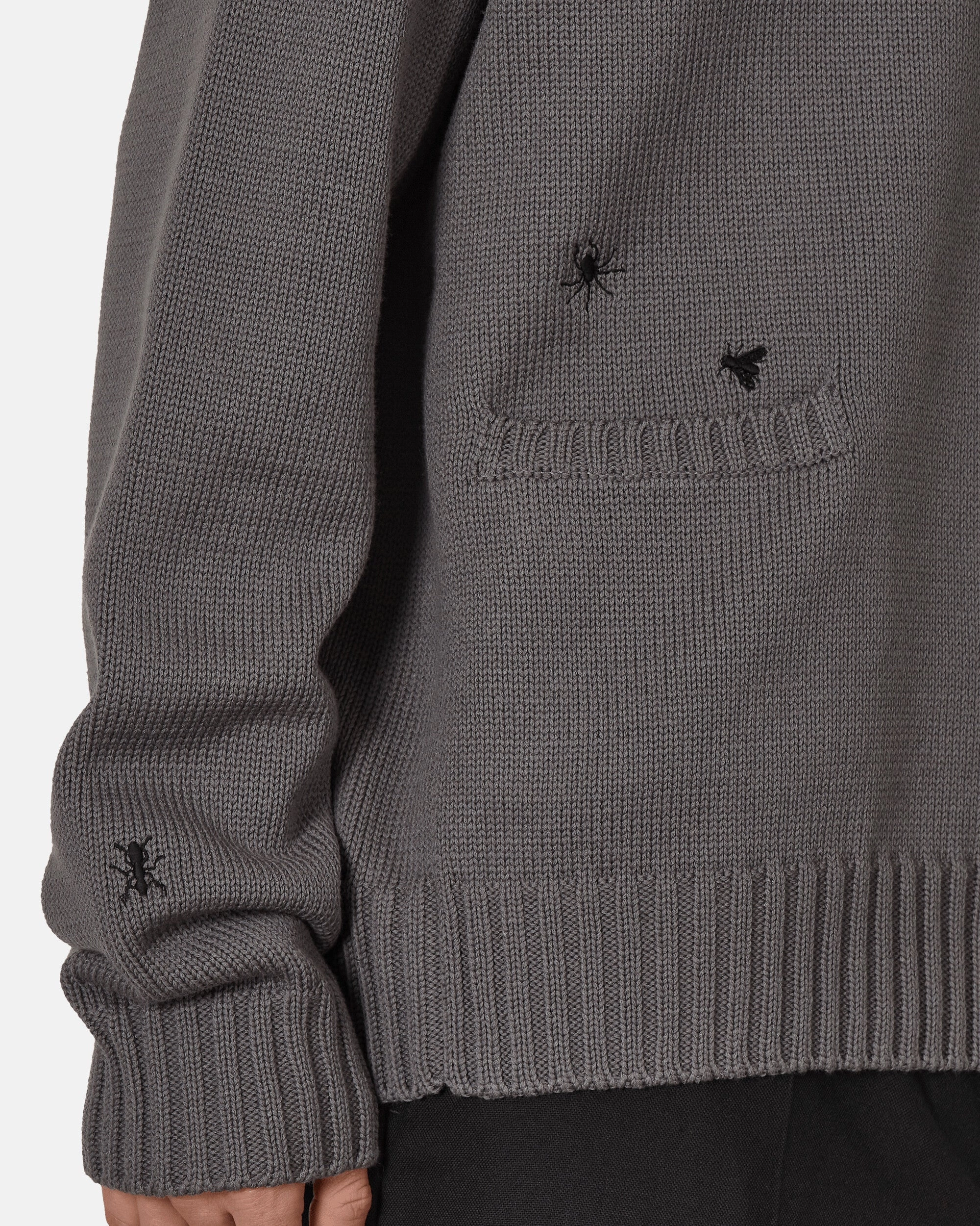 Embroidered Crewneck Sweater Grey