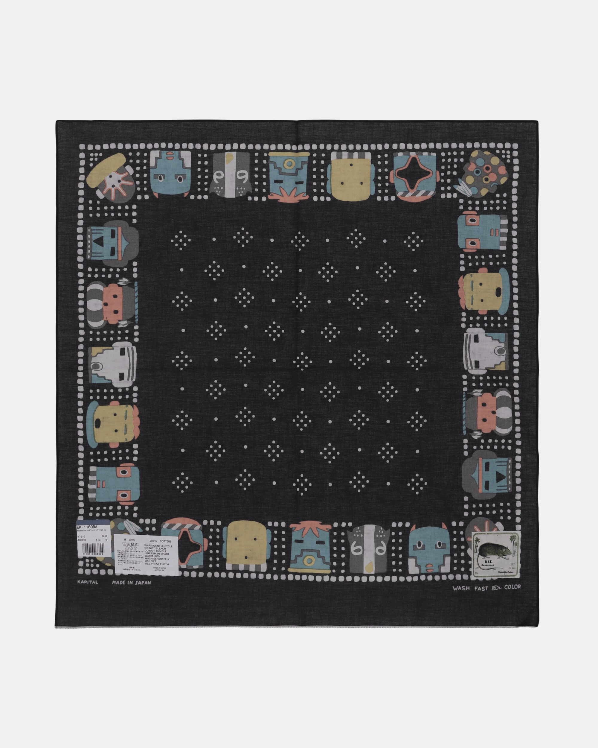 Fastcolor Selvedge Bandana (Kachina) Black
