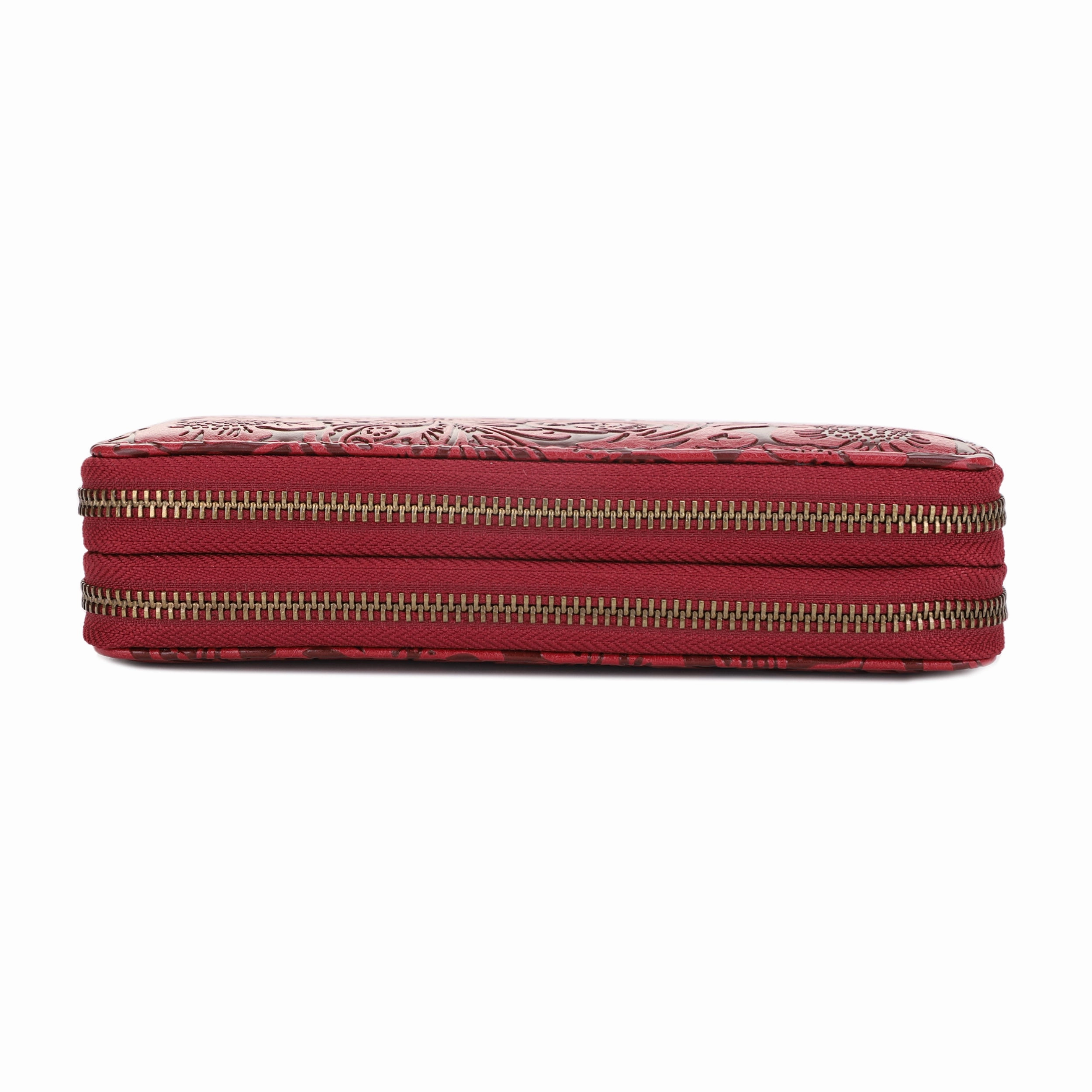 Filly Flora Embossed Wallet with Wrist Strap