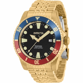 Invicta Men's Watch - Pro Diver Automatic Black Dial Yellow Gold Bracelet | 39760