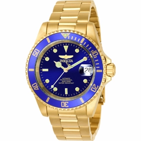 Invicta Men's Watch - Pro Diver Automatic Blue Dial Yellow Gold Bracelet | 8930OB