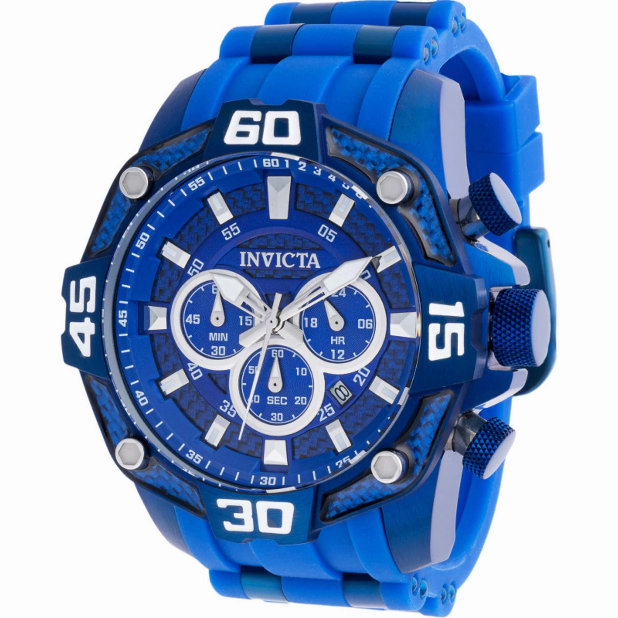 Invicta Men's Watch - Pro Diver Chronograph Blue and Silver Tone Dial Strap | 40858