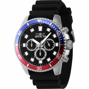Invicta Men's Watch - Pro Diver Chronograph Blue/Red/Silver Tone Bezel | 46119