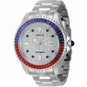 Invicta Men's Watch - Pro Diver Crystal Pave Silver Tone Dial Steel Bracelet | 46635
