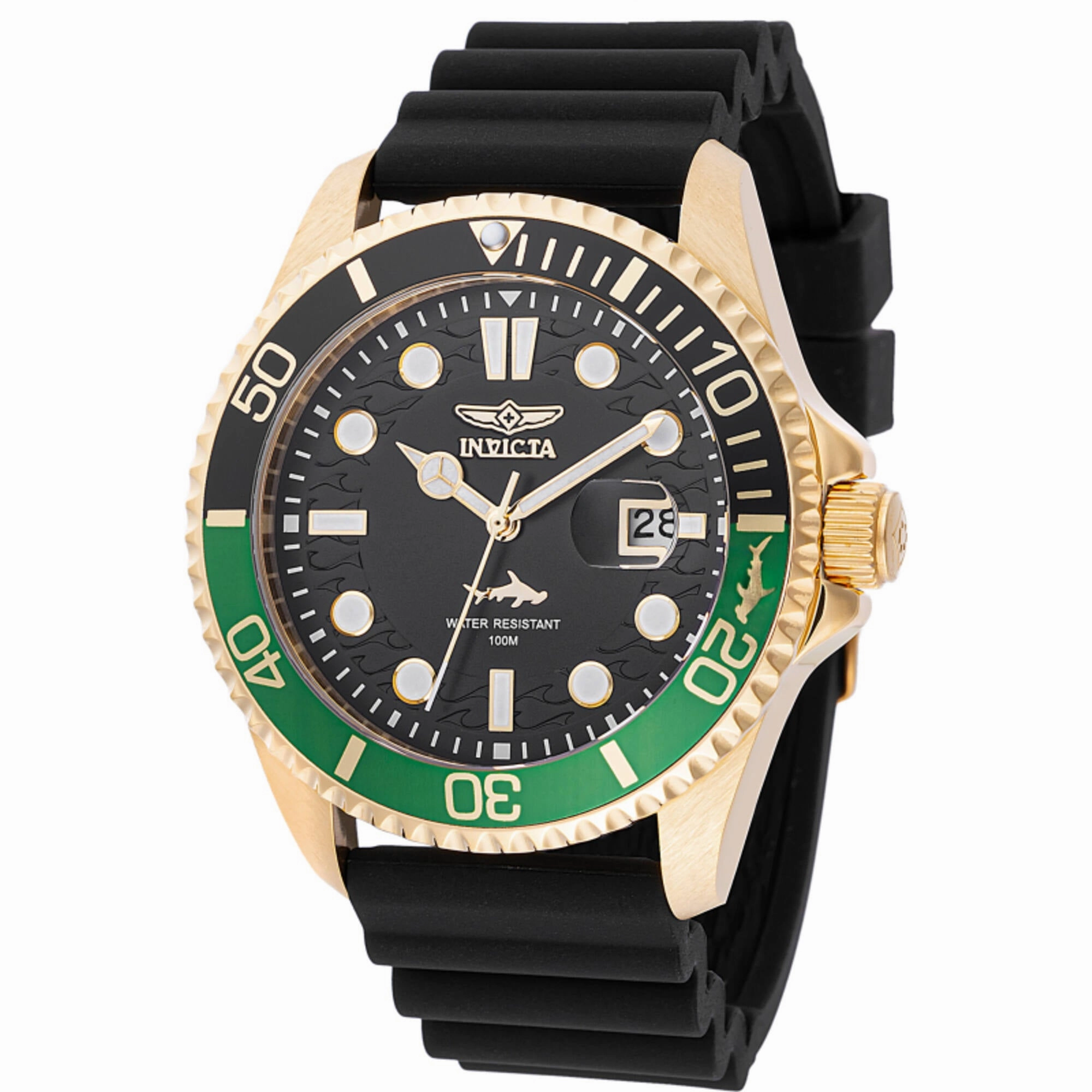 Invicta Men's Watch - Pro Diver Quartz Black Dial Silicone Rubber Strap Date | 47168