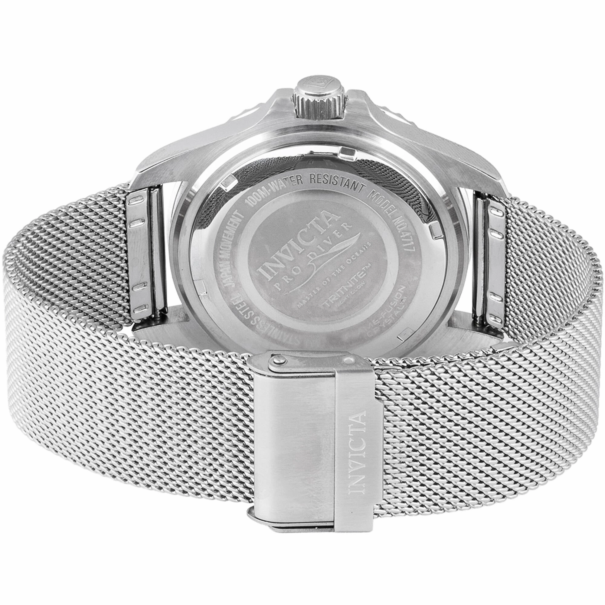Invicta Men's Watch - Pro Diver Quartz Blue Dial Silver Mesh Bracelet Date | 47175