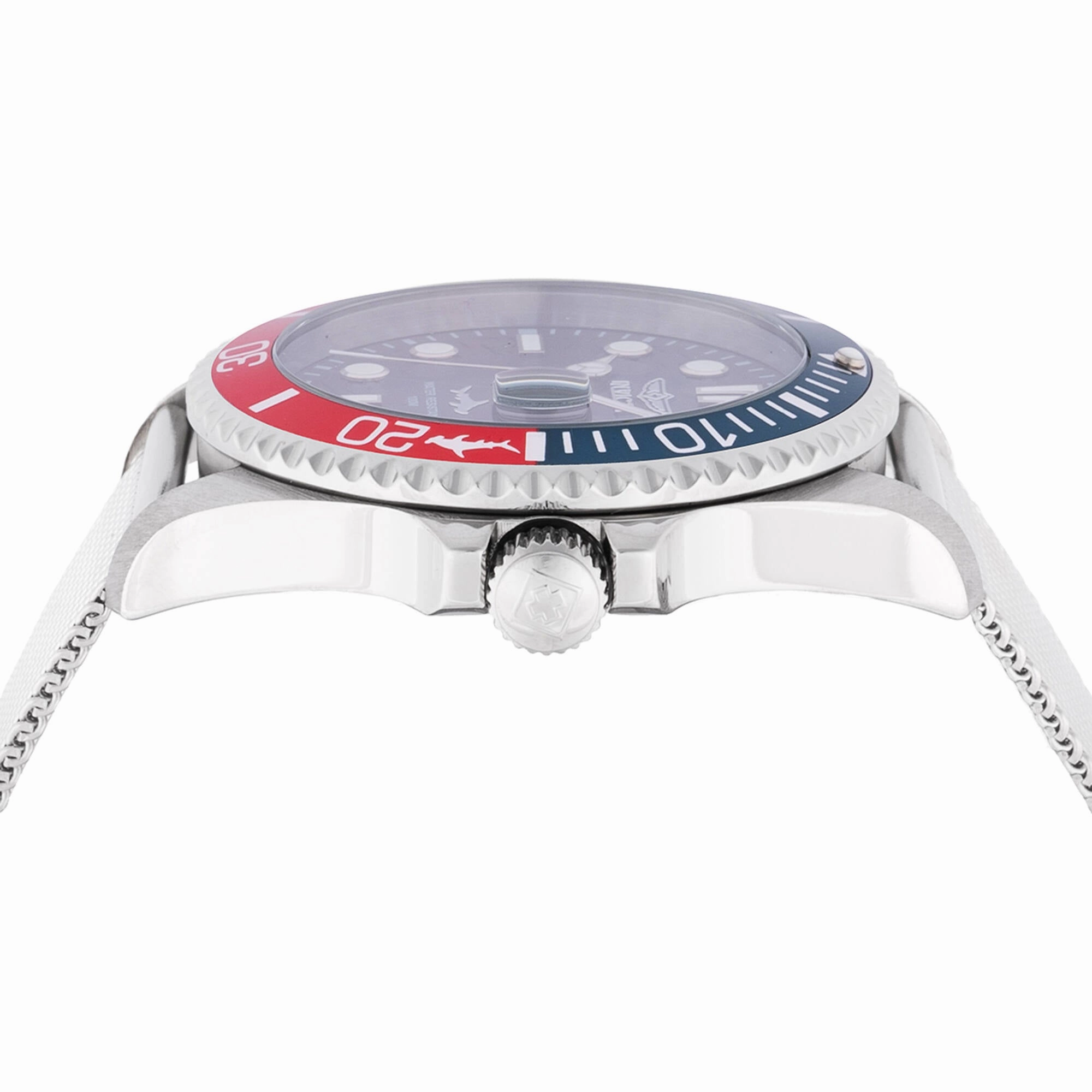 Invicta Men's Watch - Pro Diver Quartz Blue Dial Silver Mesh Bracelet Date | 47175