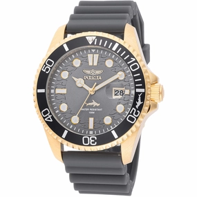 Invicta Men's Watch - Pro Diver Quartz Charcoal Dial Grey Silicone Strap | 47171