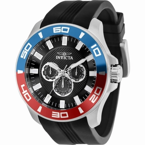Invicta Men's Watch - Pro Diver Quartz Chronograph Black Dial Silicone Strap | 35740