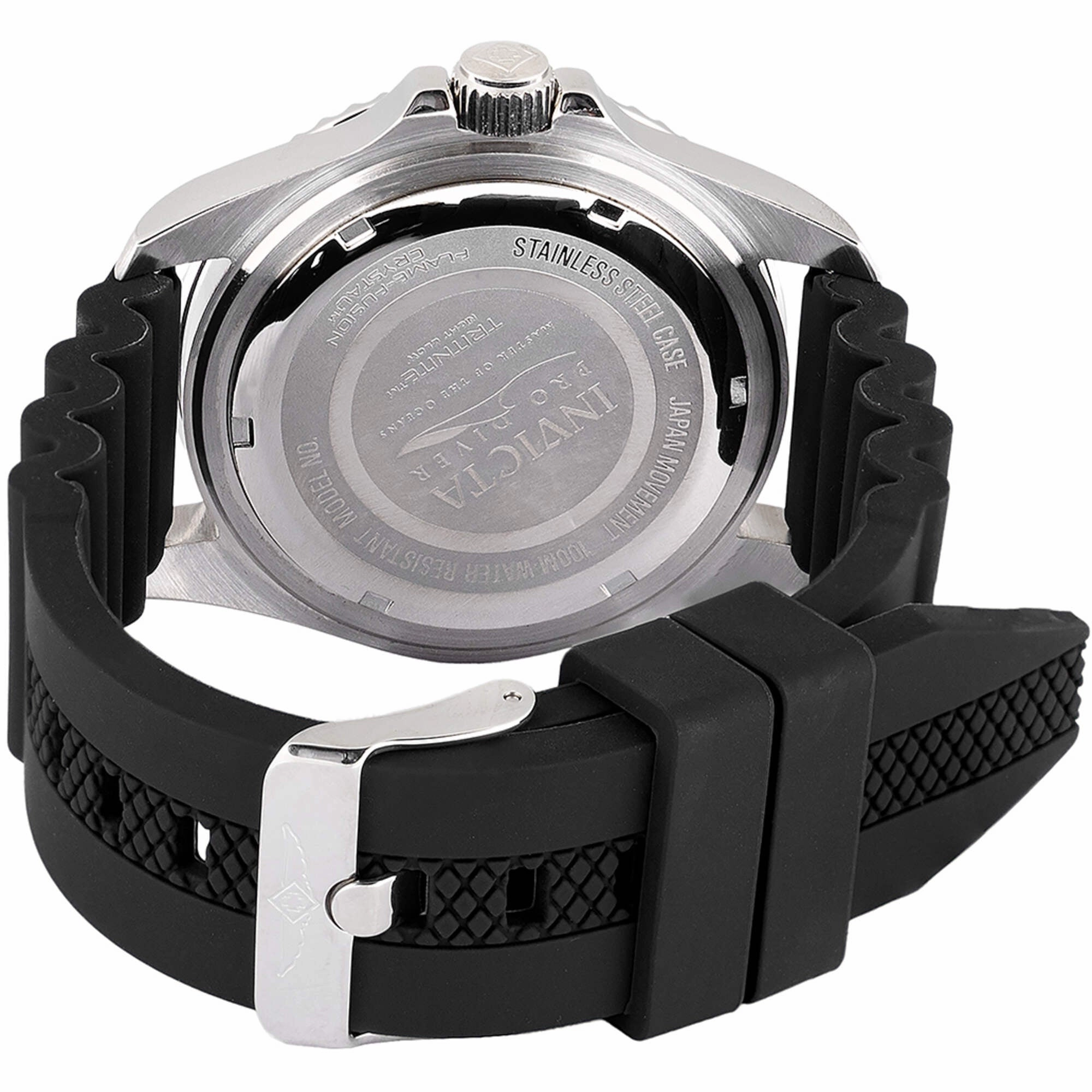 Invicta Men's Watch - Pro Diver Rotating Bezel Black Dial Silicone Strap | 47161