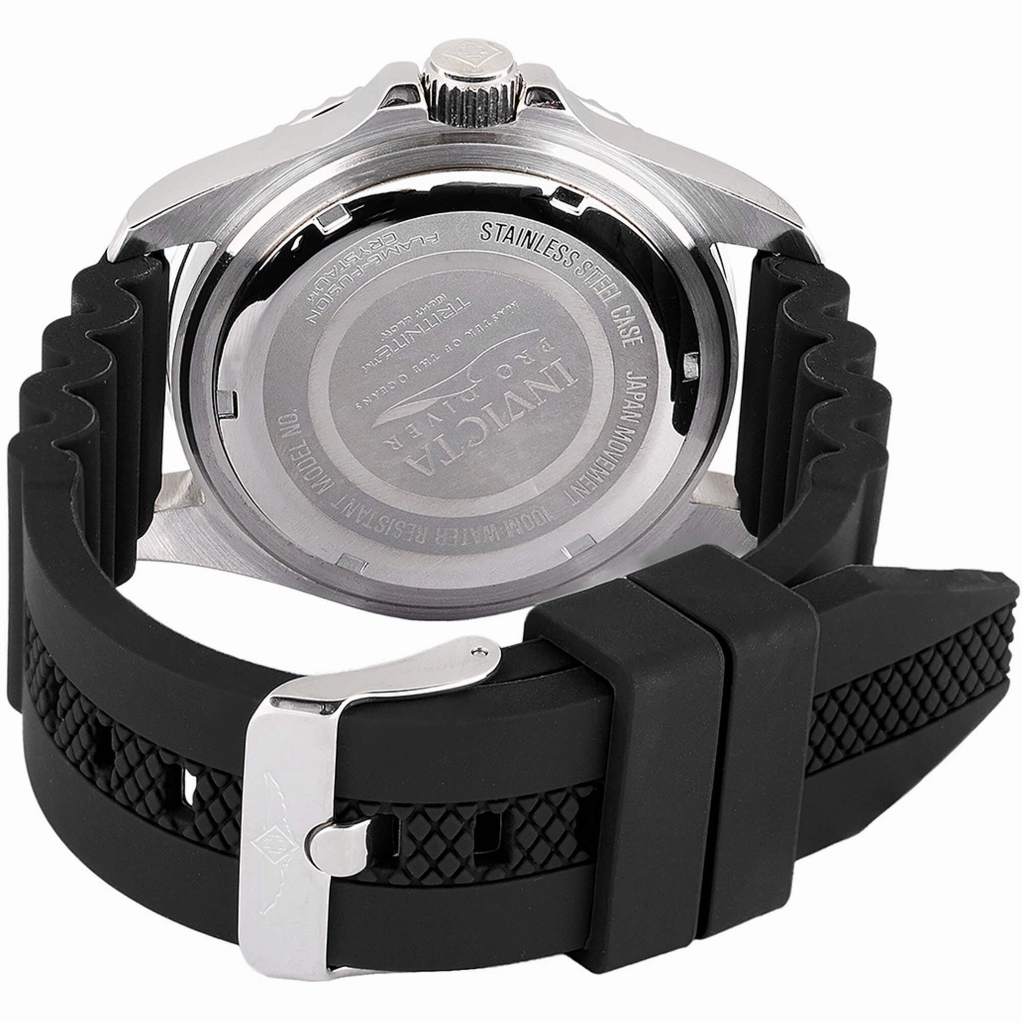 Invicta Men's Watch - Pro Diver Rotating Bezel Black Dial Silicone Strap | 47161