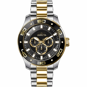 Invicta Men's Watch - Pro Diver Scuba Black Dial Two Tone Steel Bracelet | 45759