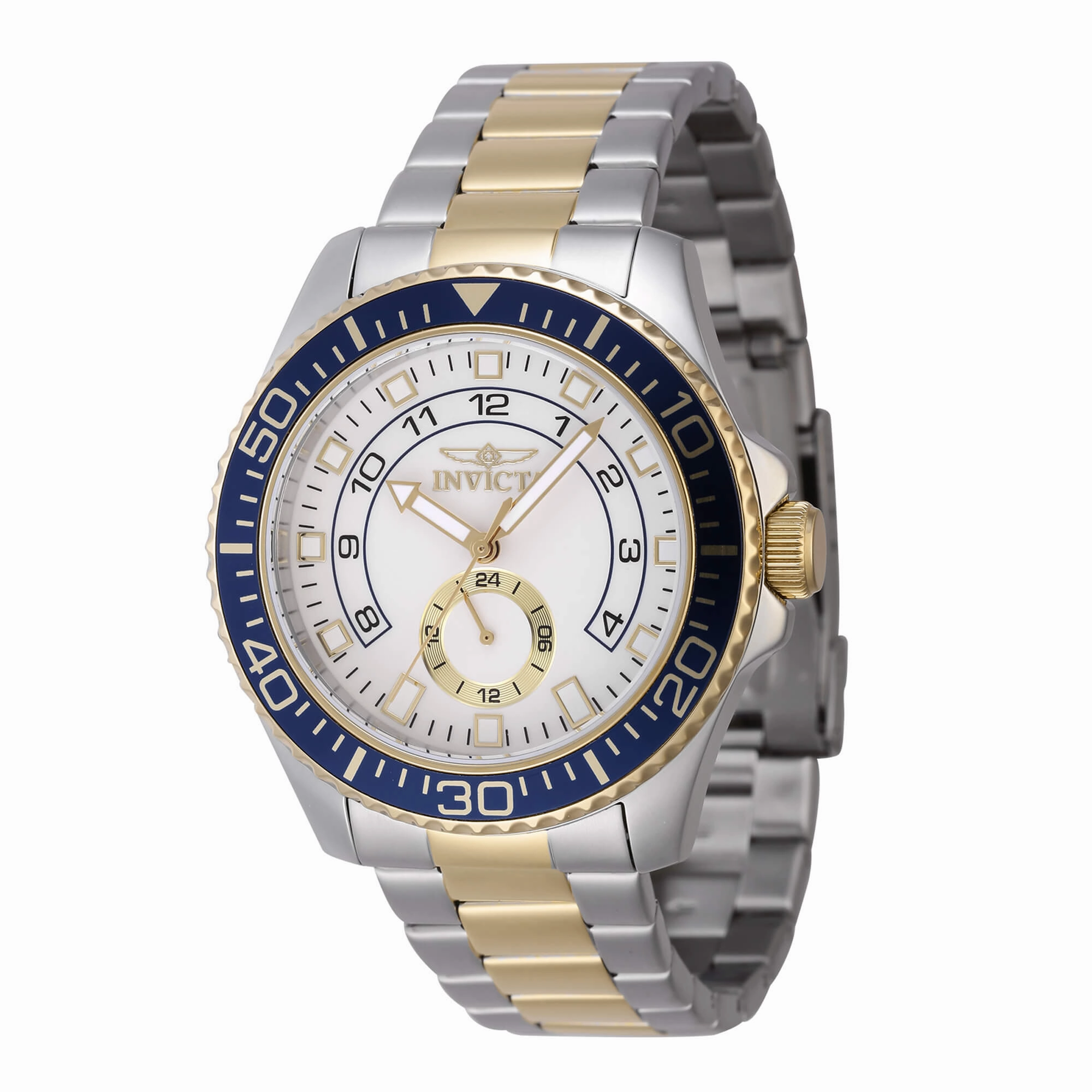 Invicta Men's Watch - Pro Diver White Dial Two Tone Steel Bracelet Quartz | 47127