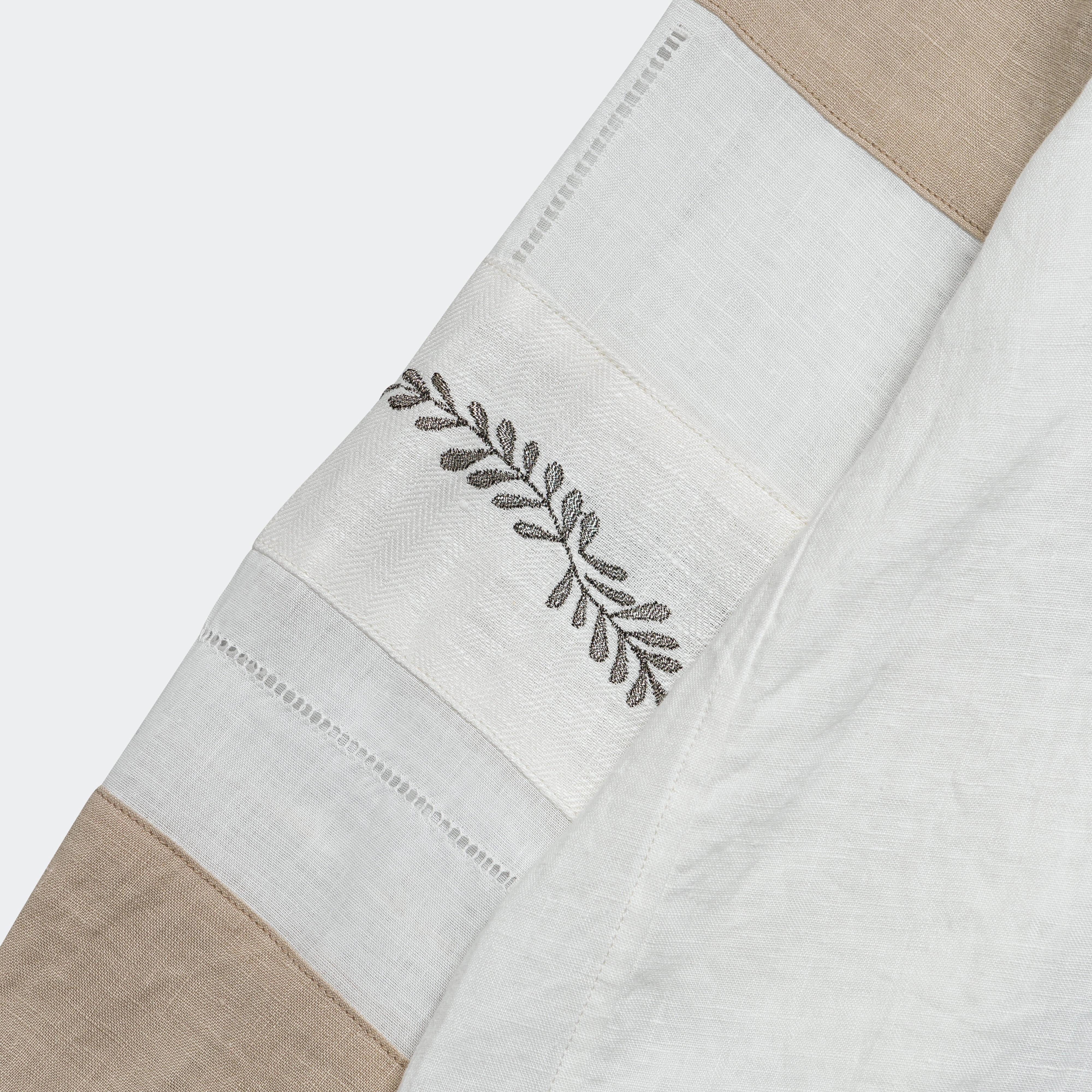 Linen Drawn Work Hippie Sleeve Shirt - White