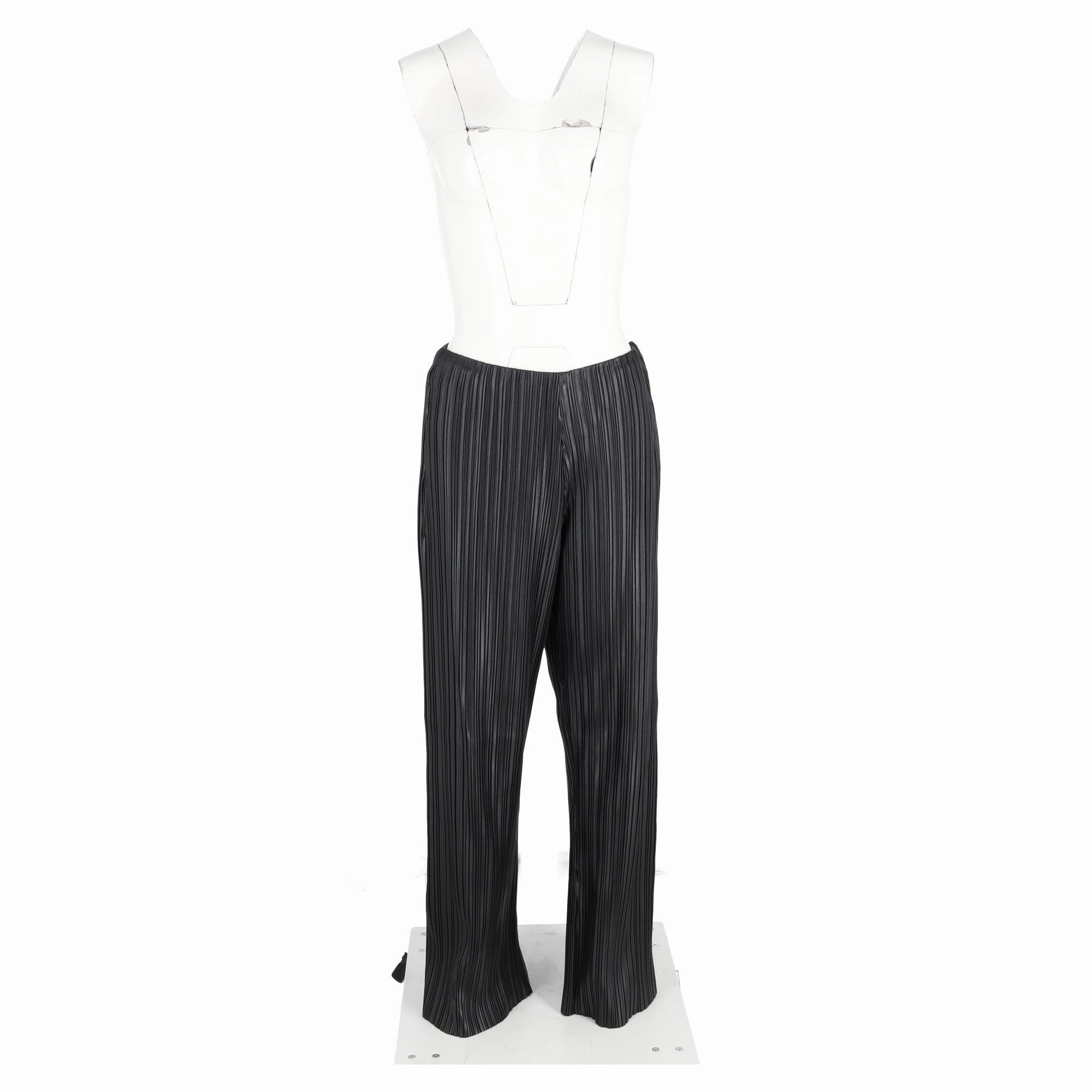 Nanushka Char Pleated Trousers in Black Vegan Leather