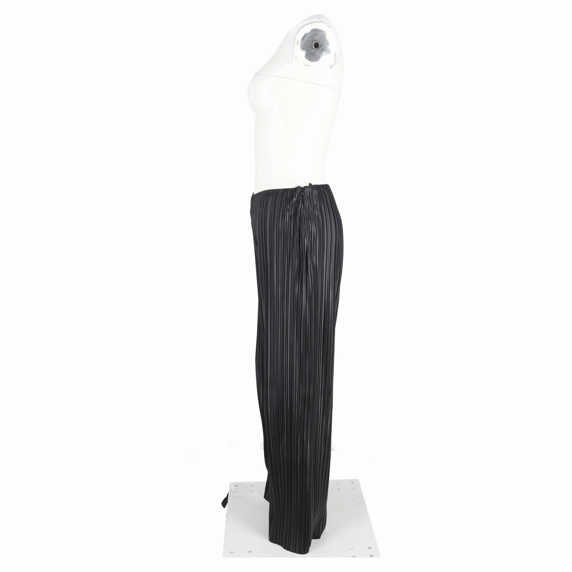 Nanushka Char Pleated Trousers in Black Vegan Leather