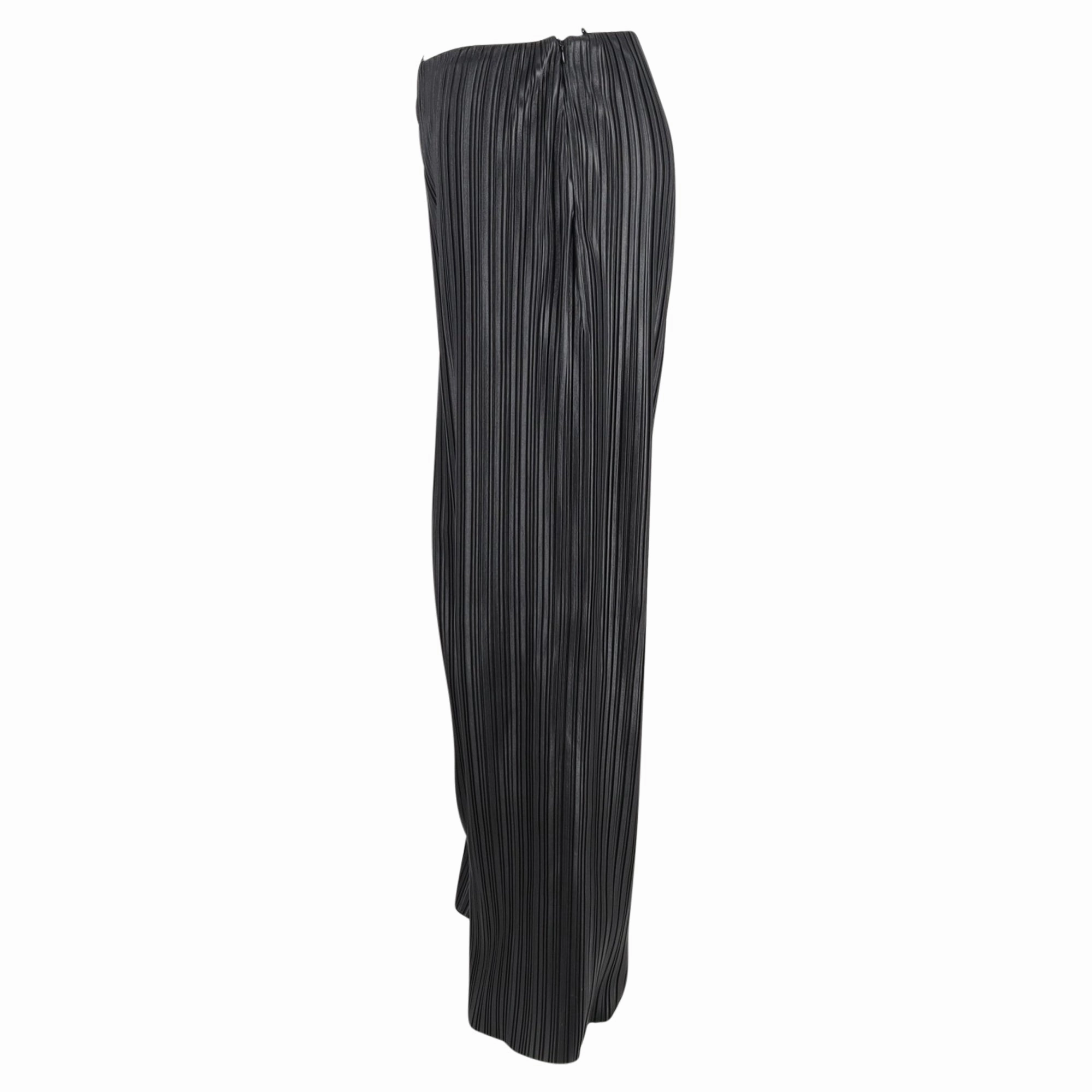 Nanushka Char Pleated Trousers in Black Vegan Leather