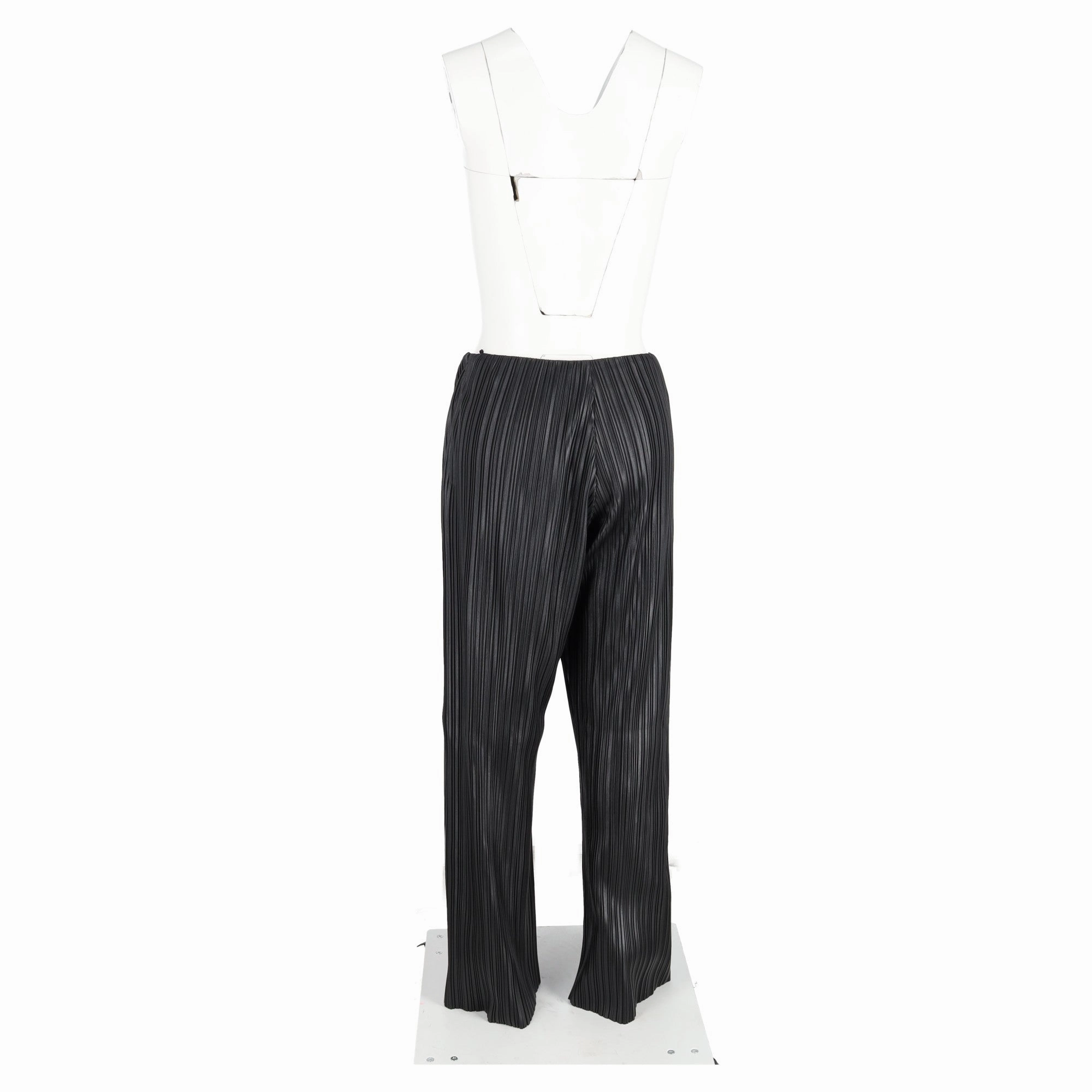 Nanushka Char Pleated Trousers in Black Vegan Leather