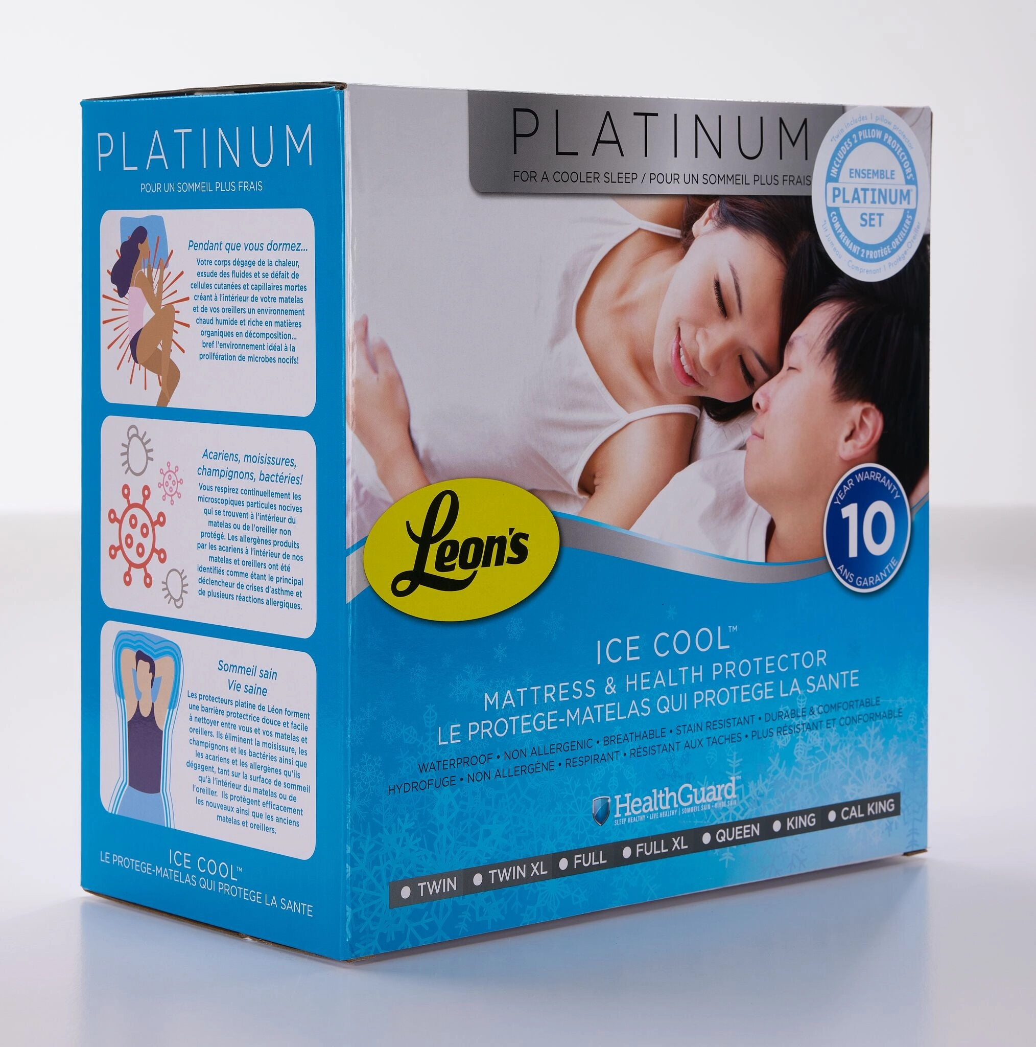 Platinum Twin XL Health Guard & Pillow Protector Set - Ice Cool