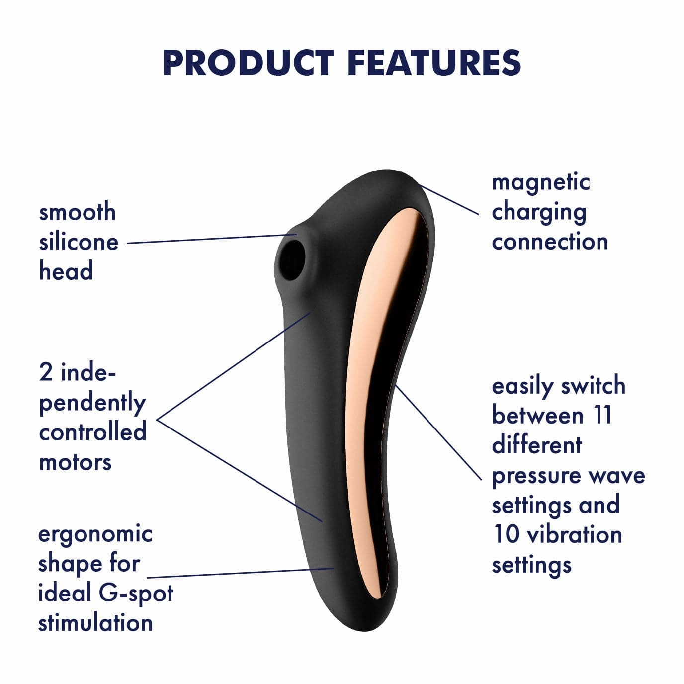 Satisfyer - Dual Kiss Insertable Air Pulse Vibrator Clitoral Air Stimulator