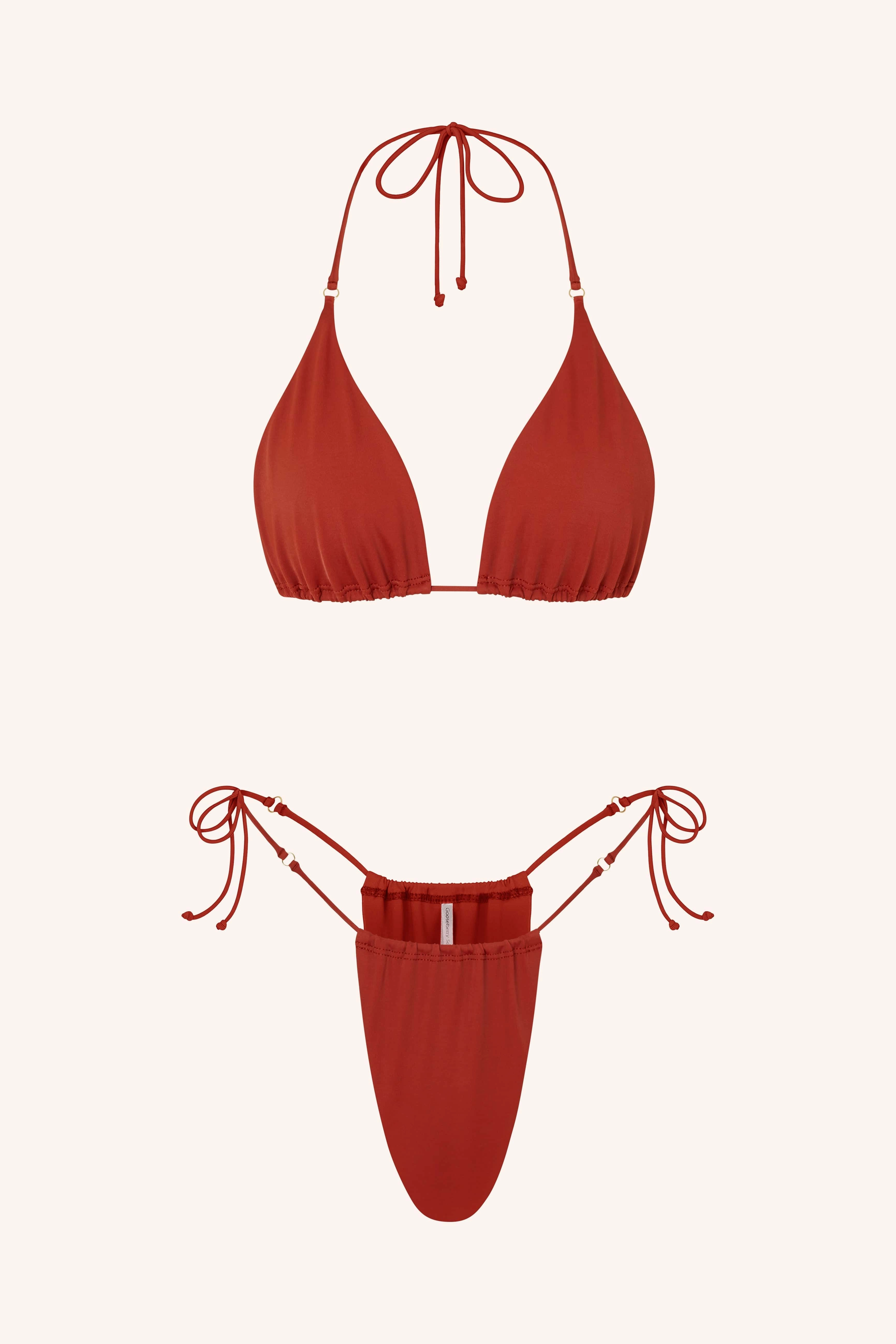 Side Tie Bikini Briefs Plum