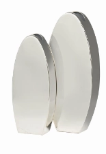 SILVER STAINLESS STEEL VASE WITH A SLEEK MIRROR FINISH