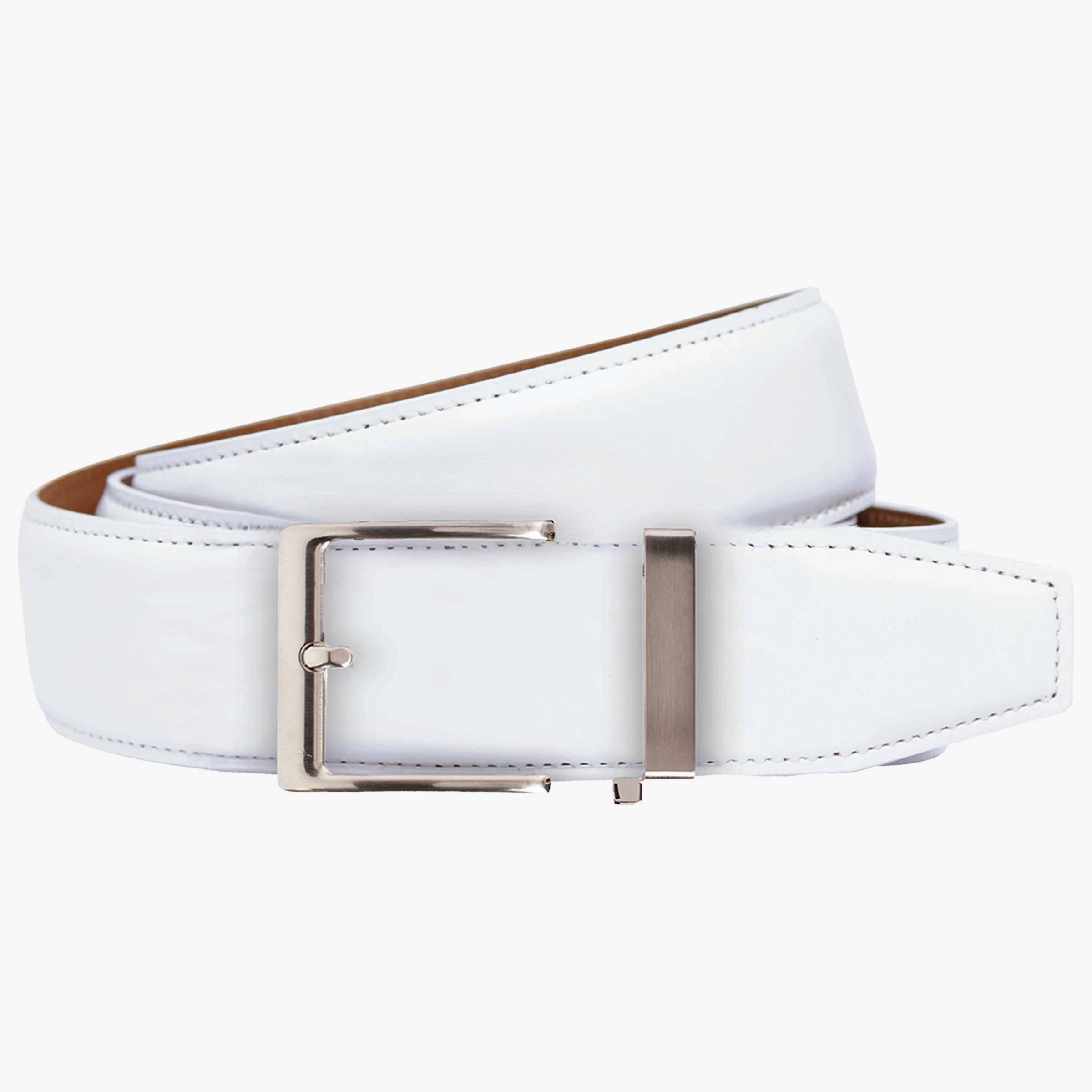 Smooth White Dress Ratchet Belt 1.575 Strap [40mm]