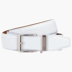Smooth White Dress Ratchet Belt 1.575 Strap [40mm]