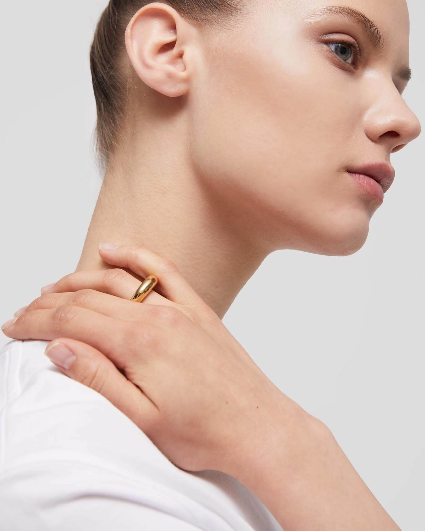 Snake Ring Thick Polished Gold